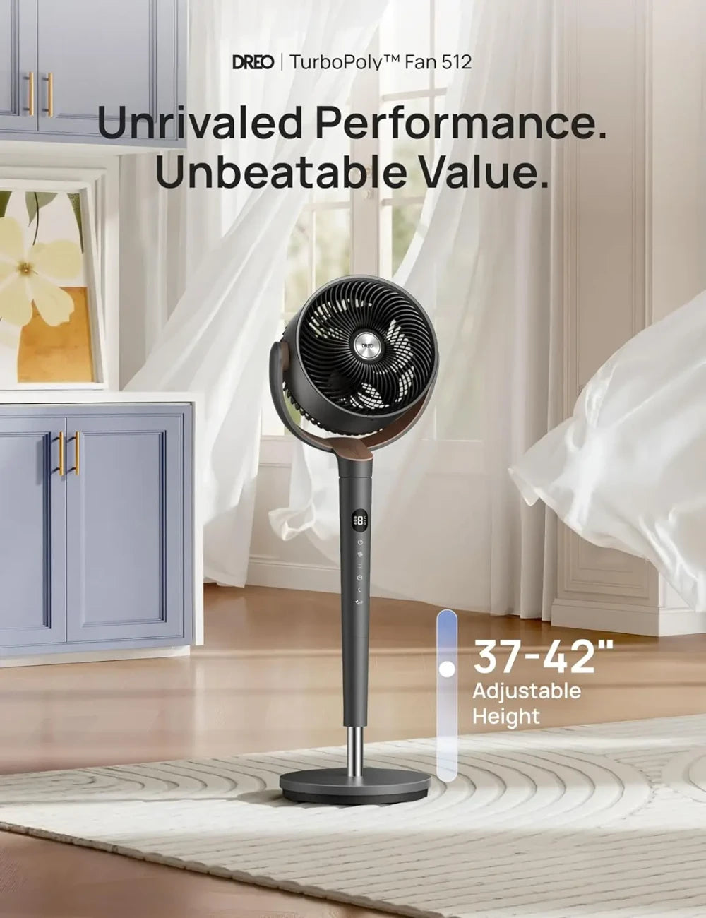 Quiet Oscillating Standing Fan